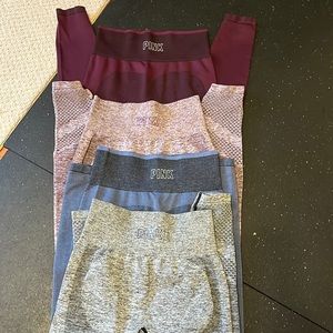 4 Pair lot of Victoria Secret PINK High Wasted Booty Shaping Leggings XS